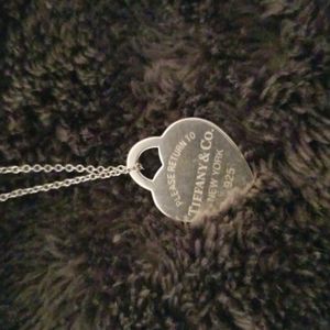 TIFFANY & CO. SILVER HEART NECKLACE with BAG